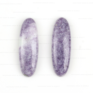 Lepidolite หินอัญมณีทรงวงรียาว10X30มม. ทรงแบนปรับเทียบหลังหลวมอัญมณีสำหรับทำเครื่องประดับ - Product Image 1