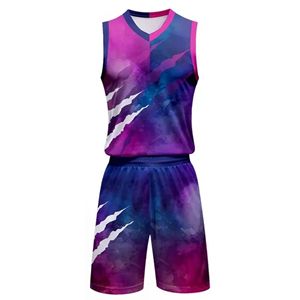 Men's Custom Sublimation Quick Dry Sleeveless Basketball Uniform Breathable Plus Size Team Wear Summer High Quality - Product Image 2