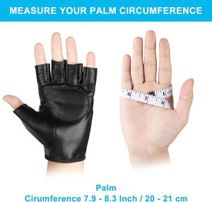 Guantes sin dedos de cuero genuino para ciclismo, conducción al aire libre, motocicleta, deporte, guantes de medio dedo para hombres, mujeres y adolescentes - Product Image 6