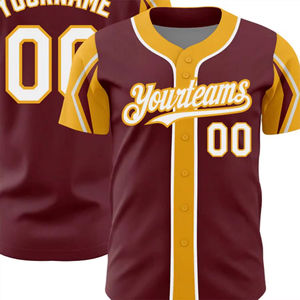 Maillot de baseball par sublimation et broderie Vêtements de baseball imprimés à la mode pour adultes personnalisés Maillot de baseball en gros - Product Image 4