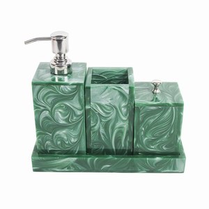 Juego de Baño Moderno de Lujo con Diseño de Pilar de Resina Pulida, Patrones Personalizables para Uso en el Hogar y Hoteles - Product Image 2