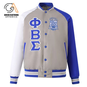 Chaquetas cortavientos con forro para hombre, venta al por mayor, logotipo griego bordado, estilo universitario, hermandad de mujeres, Fraternidad Phi Beta Sigma, ropa - Product Image 2