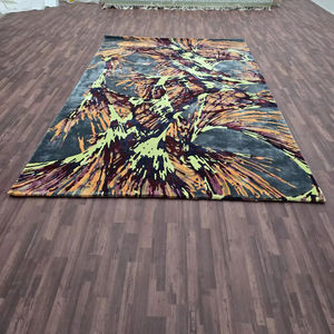 Alfombra de lana con mechones a mano de calidad superior, diseño abstracto geométrico, tamaños personalizables, alfombras y juegos de alfombras Premium hechas a mano - Product Image 1