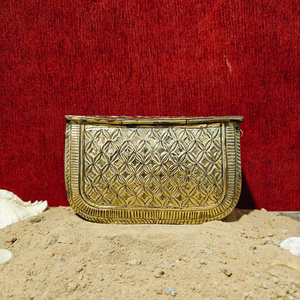 Indian Fully Handcrafted Antique <b>Gold</b> Metal Clutch <b>Bag</b> for Women Luxury <b>Evening</b> Party Wedding Designer Handbag for anniversary - Product Image 4