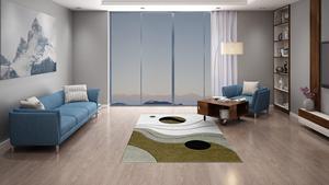 Grand tapis en laine écologique de qualité supérieure Tapis de prière décoratif tufté à la main avec logo de créateur unique brodé pour la décoration intérieure - Product Image 6