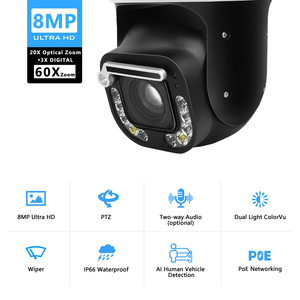 Veemco PTZ 4k đầy đủ màu sắc an ninh máy ảnh ngoài trời ánh sáng ổ cắm 360 Hệ thống an ninh chuyển động của con người theo dõi tầm nhìn ban đêm cho - Product Image 3