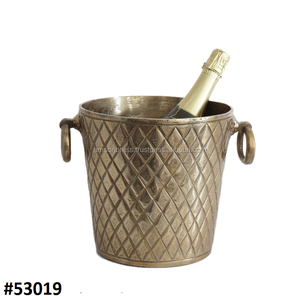 Double Wall Hammered Stainless Steel Champagne Tub Wine <b>Bottle</b> Cooler Tabletop Hammered Wine Cooler Bowl - Product Image 5