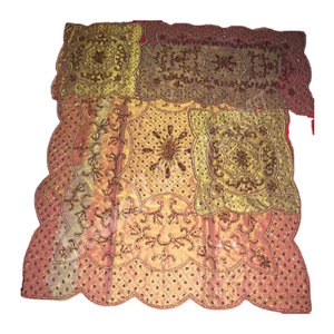 Mantel de lujo hecho a mano con bordado y cuentas decorativas para mesa India para cenas, bodas y ocasiones especiales - Product Image 1