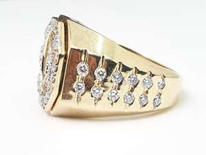 Bague en diamant Moissanite de forme ronde Hip Hop Iced Out Bijoux de coupe ronde Bagues pour hommes en argent sterling 925 - Product Image 3