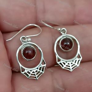 Pendientes Colgantes de Plata de Ley con Granate, Joyería con Piedra de Nacimiento de Enero - Product Image 6