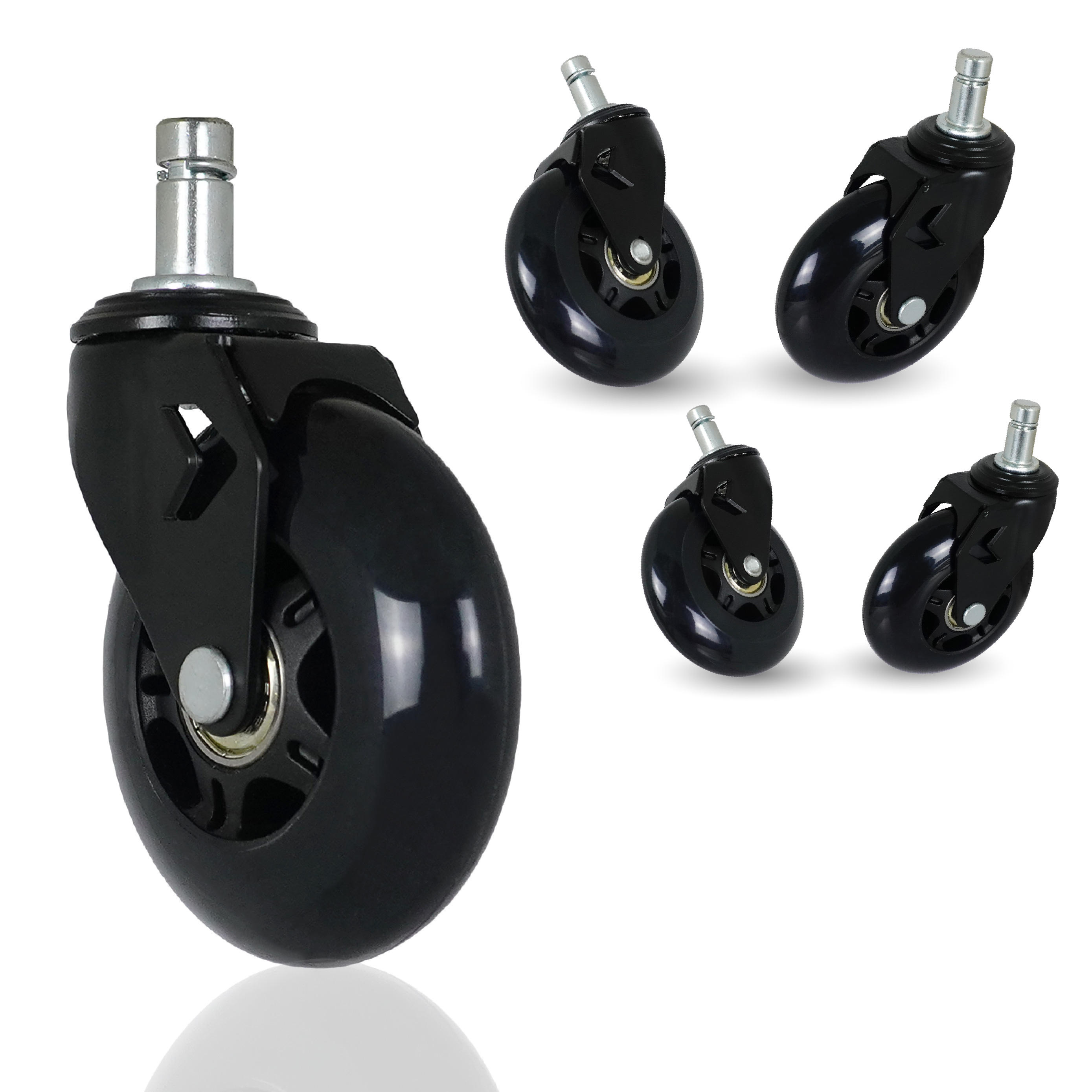 Gaming Chair Wheel 3 Inch Office Chair Caster With Clear Purple Green Orange Black Semi Transparent PU