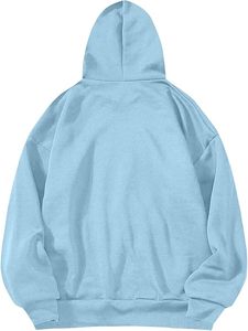 Sweat-shirts à capuche unisexe Streetwear bleu ciel, coupe oversize, épais, à épaules tombantes, vierges, personnalisables avec marque privée, vente en gros - Product Image 2