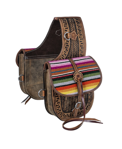 Bolsas de sillín de salto ecuestre de cuero genuino de alta calidad, ropa de equitación occidental mecanizada a mano para caballos - Product Image 1