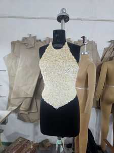 Listo para usar Sexy conjunto de 2 piezas de una pieza Bikini de playa con diseño de cuentas en negrita 100% poliéster antibacteriano y transpirable - Product Image 4