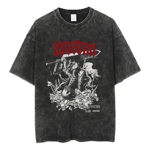 เสื้อยืดลายกราฟฟิกย้อนยุคสำหรับผู้ชายเสื้อยืดลำลองแขนสั้นผ้าคอตตอนสไตล์ฮาราจูกุสำหรับทั้งชายและหญิง - Product Image 1