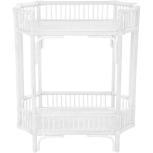 Mesa auxiliar de ratán blanco para muebles de sala de estar - Product Image 3