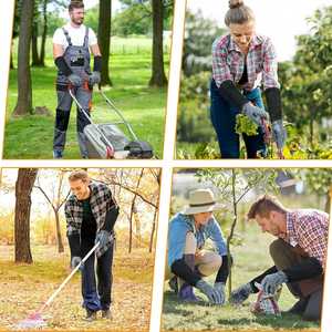 ถุงมือหนังวัวสำหรับทำสวนสำหรับผู้ชายผู้หญิงระบายอากาศได้ดีถุงมือกันหนามหนามตัดดอกกุหลาบ - Product Image 3