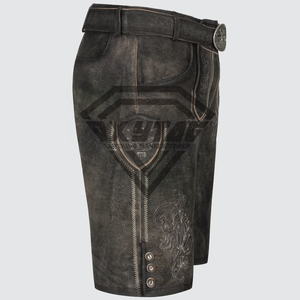 Dernier arrivage Short Lederhosen bavarois en cuir suédé de vache sur mesure avec ceinture en vente maintenant Ceinture élastique de confort - Product Image 3