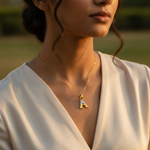 Pendentif personnalisé en or plaqué diamant, lettre a, bijoux personnalisés, cadeau, breloques et pendentifs en diamant - Product Image 1