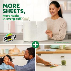 Bounty 16-Family Disposable 2-Ply Virgin Wood Pulp White <b>Paper</b> Towels Single Fold Quick Size Washable <b>Kitchen</b> 40 Regular Rolls - Product Image 2