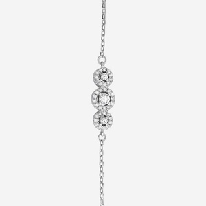 92.5 <b>Silver</b> Tennis <b>Bracelet</b> 191405 Rhodium & Gold Plated with Diamond & 18K Gold Religious Style <b>Charm</b> <b>Bracelet</b> - Product Image 4