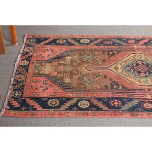 Tapis turc, tapis vintage 3,5x6,6 pieds, tapis géométrique rose et bleu - Product Image 4