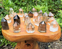 Tour de cristal de quartz fumé naturel de qualité supérieure, gravée, pour le Feng Shui, obélisque, pilier, décoration intérieure, cadeau, cristaux artisanaux