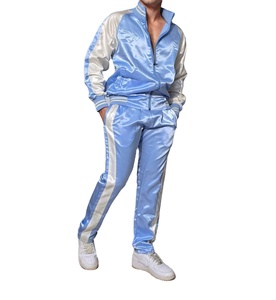Men's High Quality Hooded Nylon <b>Tracksuit</b> Sets Solid Pattern Breathable Winter Use Drawstring Closure Custom Logo - Product Image 2