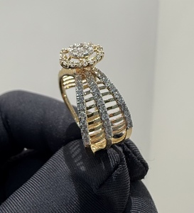 Bague pour femme en diamant naturel véritable en or massif 14K 18K avec taille ronde brillante certifiée par un tiers pour fiançailles ou cadeau - Product Image 1