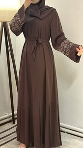 Kimono Abaya Moderno Informal para Mujer, Tejido Suave y Transpirable, Elegante y Modesto, Largo hasta el Suelo, Mangas Largas, Cuello Barco, Hecho a Mano, Envío Rápido - Product Image 2