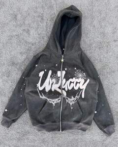 ชุดวอร์มแนวสตรีทฮิปฮอปชุดวิ่งมีฮู้ดขนาดใหญ่พิเศษขายส่งโลโก้ตามสั่งผู้ผลิตเครื่องแต่งกายแฟชั่น - Product Image 3