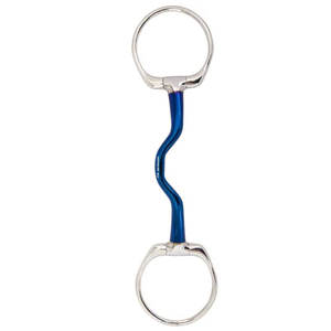 บิตม้า BR Busstrap สแตนเลสแท้ ไม่แตกหัก ขนาด 14 มม. พร้อมปากม้าสีน้ำเงินเรียบ แหวนเงิน คุณภาพสูง สำหรับการสัมผัสที่นุ่มนวล - Product Image 4