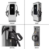 Nouvelle station de recharge rapide pour voitures électriques universelle 80 kW DC avec équilibrage dynamique de la charge, étanche IP54, pour usage commercial en extérieur