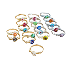 Vibrant Floral Design Gold and Silver Plated Fashion <b>Rings</b> for Resale Appeal - Product Image 3
