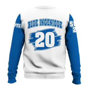 Zeta Phi Beta Embroidered 1920 Crewneck <b>Sweatshirt</b> Women Sorority Greek Letter Blue Fleece - Product Image 2