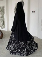 Moyen-Orient vêtements ethniques élégant Abaya femmes musulmanes à manches longues imprimé floral islamique Abayas Kaftans Jilbabs Maxi robes