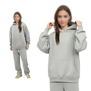 OEM Premium CVC 350g <b>Mens</b> Oversized <b>Hoodie</b> Set American Streetwear Fleece Tracksuit Winter Loose Fit Customizable <b>Hoodie</b> - Product Image 6