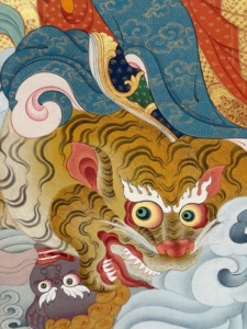 Thangka peint à <span class=keywords><strong>la</strong></span> main : Guru Dorje Drole - <span class=keywords><strong>Manifestation</strong></span> fureuse du Vajra <span class=keywords><strong>de</strong></span> Padmasambhava - Product Image 6