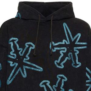 Sweat à capuche personnalisé OEM avec strass pour homme 100% coton unisexe pull personnalisé avec pierres précieuses - Product Image 4