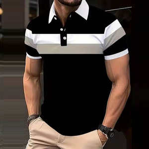 Chemise personnalisée à revers à manches courtes de couleur assortie pour hommes, adaptée aux sports de plein air tels que le golf et le tennis, polo tendance - Product Image 4
