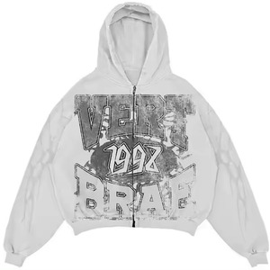 Fabricante bajo MOQ al por mayor algodón en blanco crudo dobladillo espuma impresión Sudadera con capucha personalizada 3D Puff impresión térmica recortada Sudadera con capucha hombres - Product Image 5