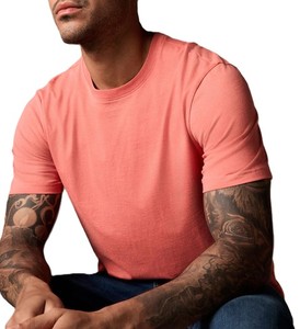 เสื้อยืดคอกลมสำหรับผู้ชายสีชมพูอ่อนใส่สบายไซส์ใหญ่พิเศษ - Product Image 4