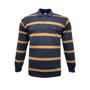 เสื้อยืดแขนยาวลายทางสำหรับผู้ชาย ผ้าถักระบายอากาศได้ดี นุ่มสบาย เหมาะสำหรับใส่ลำลอง - Product Image 3