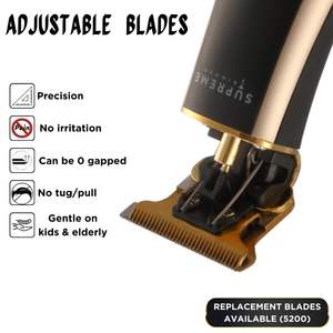 Tondeuse à cheveux sans fil professionnelle pour hommes, lame en acier inoxydable dorée, tondeuse de barbier T-Shaper pour moustache et barbe, électrique, US - Product Image 6