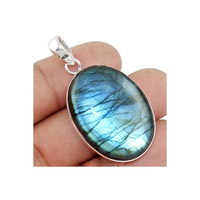Pendentif tendance pour femme en argent sterling 925 avec labradorite sertie clos, fait main, personnalisable, modèle SH2480, 5,5g