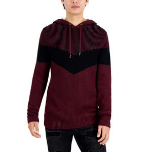 Felpa con Cappuccio da Uomo INC International Concepts, Taglia XX-Large, Rossa con Blocchi di Colore, Abbigliamento Invernale Lavorato a Maglia con Stampa Serigrafica - Product Image 1