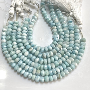 Perles en forme de rondelle à facettes en Larimar naturel de haute qualité 6-6.5MM 6 pouces ASP GEMS prix usine couleur verte pour la fabrication de bijoux - Product Image 1