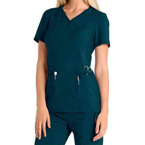 Traje de fregado con logotipo personalizado para mujer, top de manga corta, conjuntos de uniformes médicos de diseñador al por mayor - Product Image 2