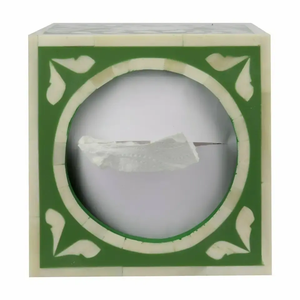 Caja de almacenamiento de servilletas cuadrada impresa personalizada al por mayor soporte de pañuelos con incrustaciones de hueso de aspecto más nuevo con tradebit - Product Image 4