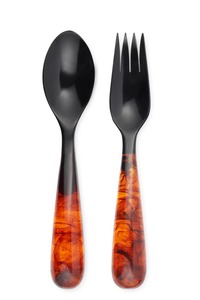 Ensemble de serveurs à salade en résine avec cuillère et fourchette pour la cuisine à domicile - Outils à salade écologiques - Product Image 2